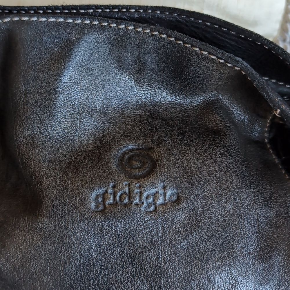Black Basket Weave 🖤Leather Hobo Bag -Gidigio Italian Made - Picture 10 of 16